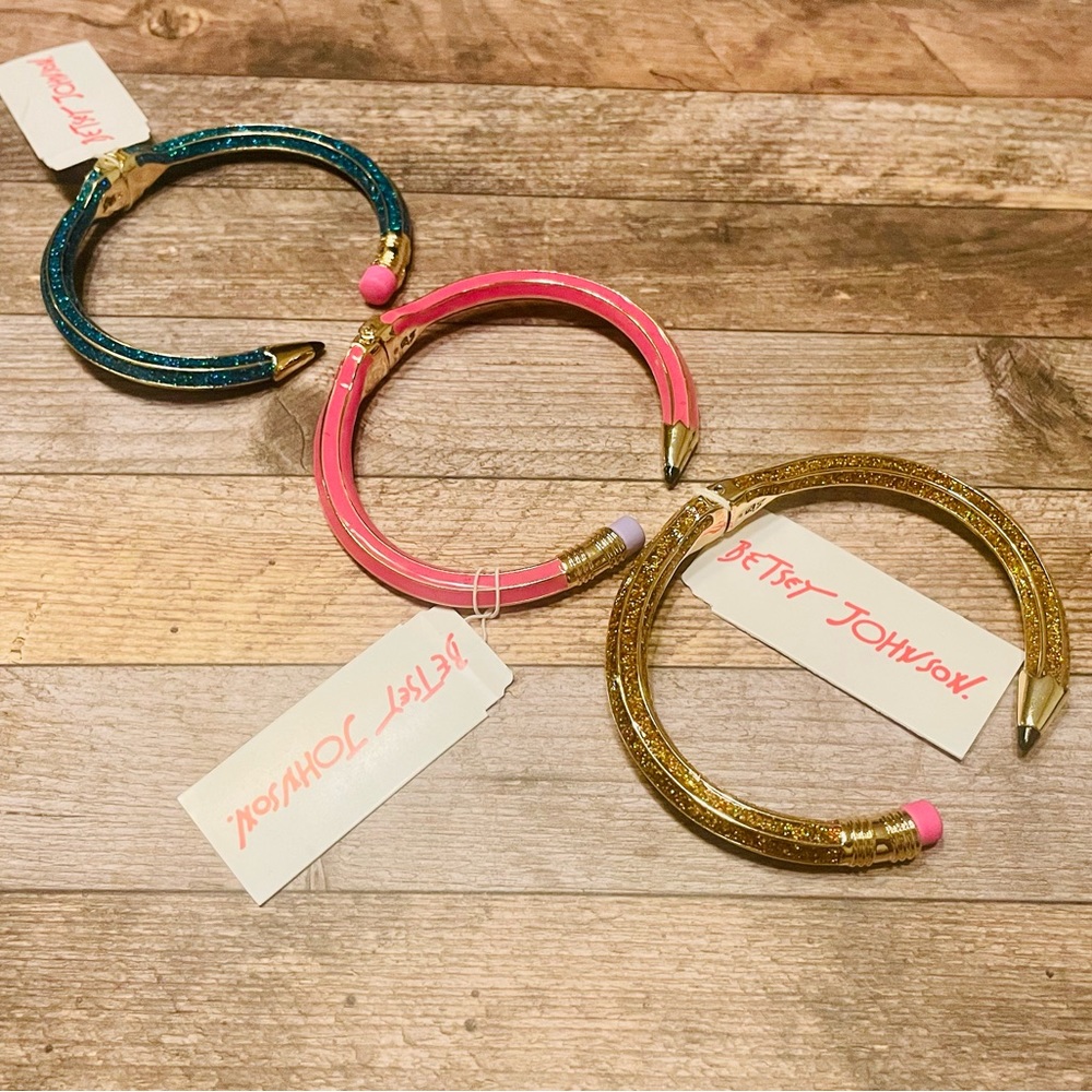 Betsey Johnson Teacher Writer Pencil Bracelets Trio